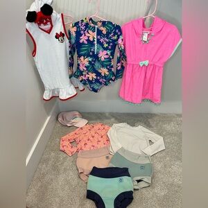 4-5T Colorful Kids Swimwear and Cover-Up Set